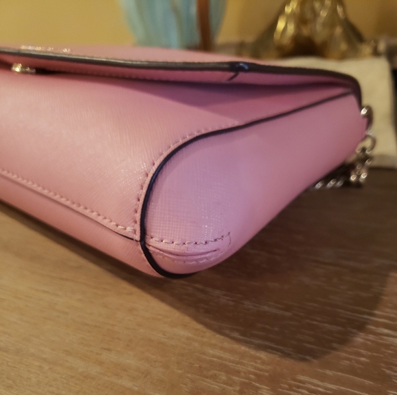 Kate Spade Pink Shoulder Bag w/ Silver Chain Strap - Picture 4 of 9